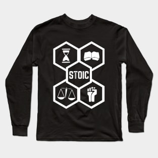 The 4 Stoic Virtues (Crest) Long Sleeve T-Shirt